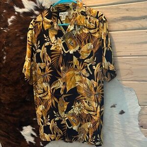 Panama Jack Black and Brown Tropical Shirt